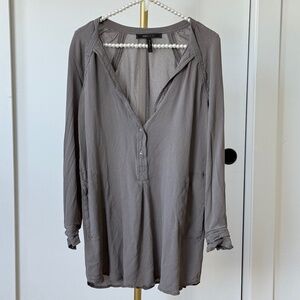 BCBGMAXAZRIA Gray Tunic Long Blouse
